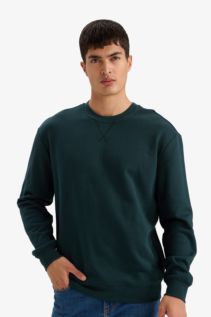 ديفاكتو سويت شيرت بيزك قطن قصة عادية برقبة مستديرة - Image 3